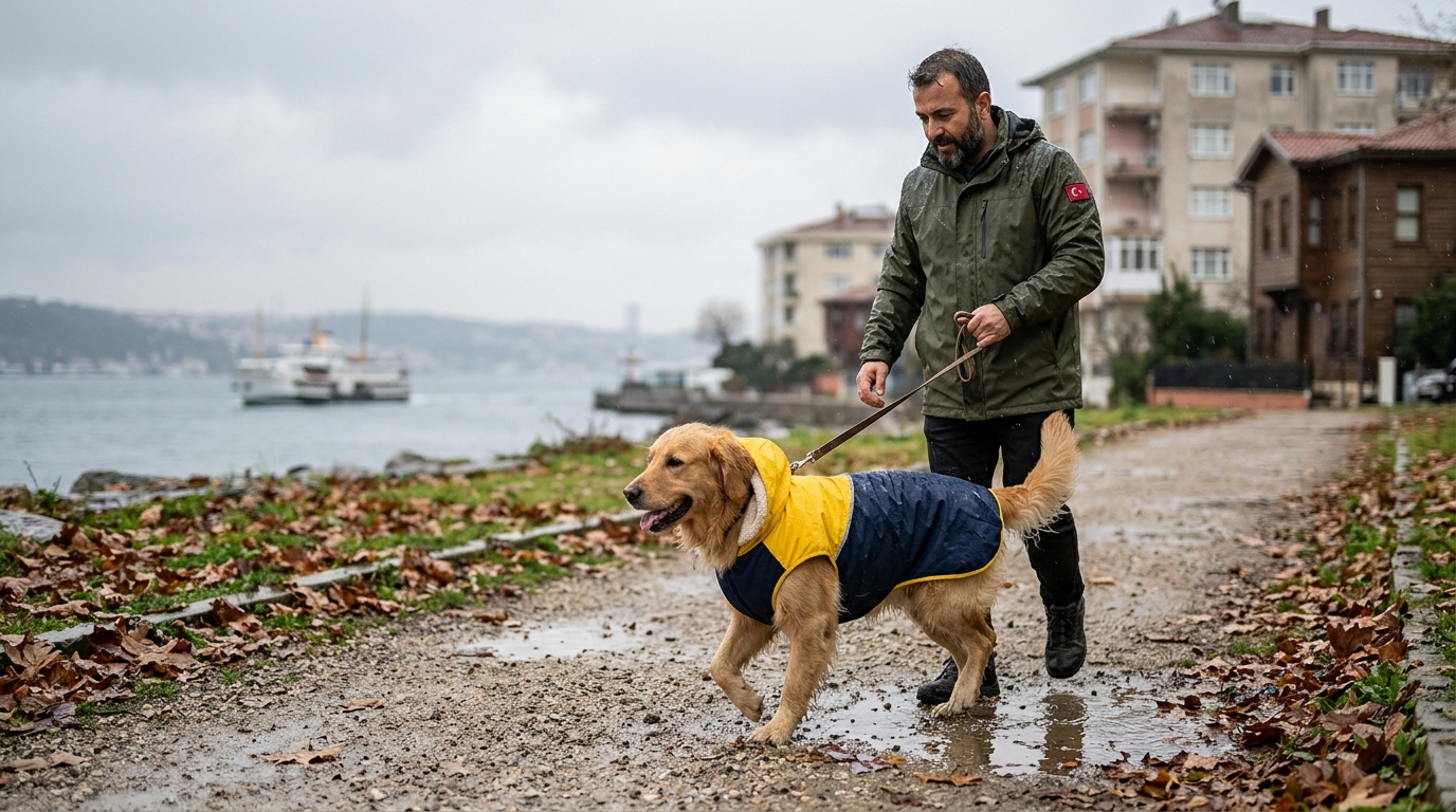 How to Choose a Dog Raincoat for - Dog raincoat keeping a dog dry during a rainy walk